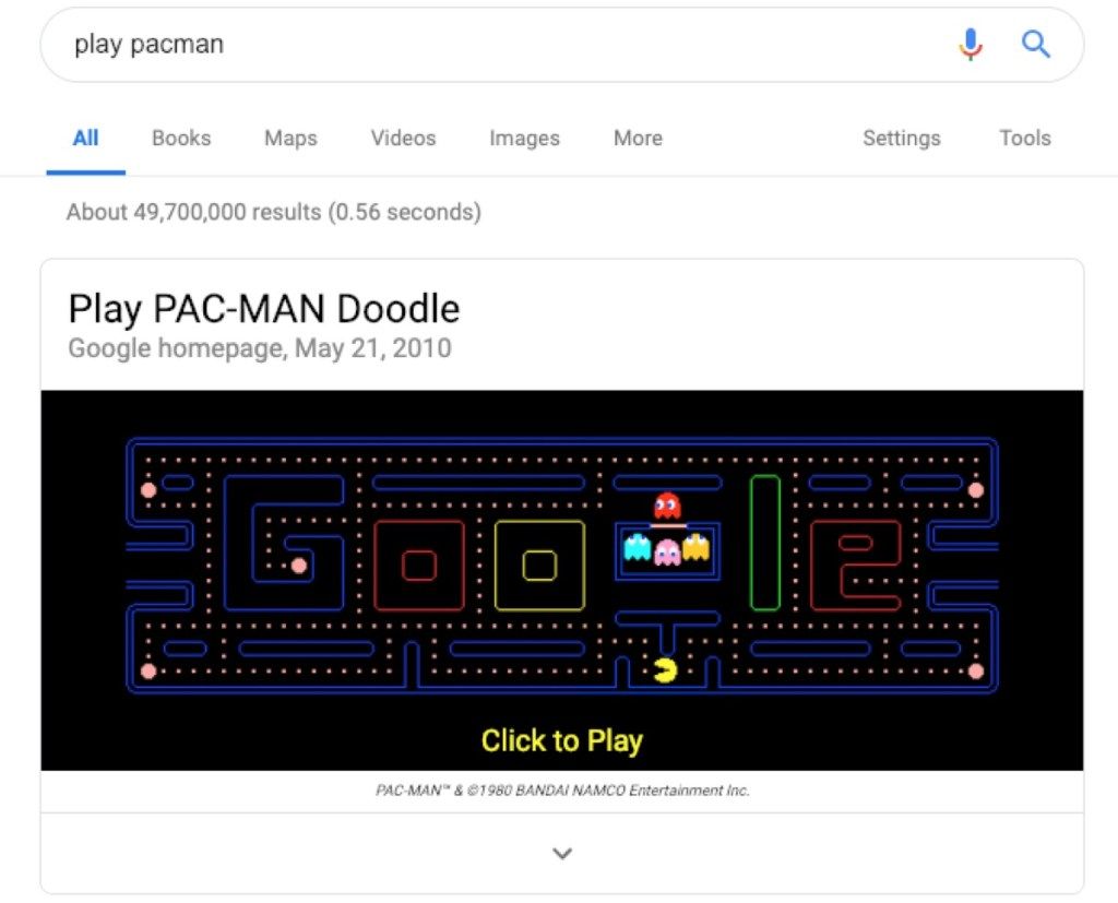 recherche de jeu google - trucs google