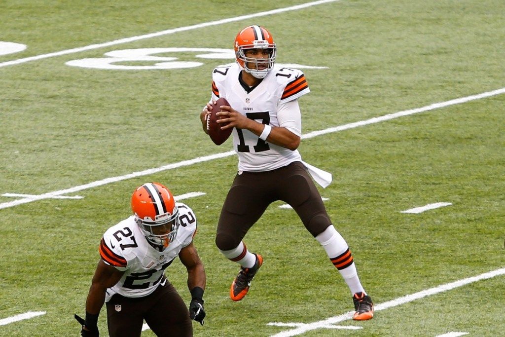 „Browns“ futbolo gynėjas Jasonas Campbellas aikštėje
