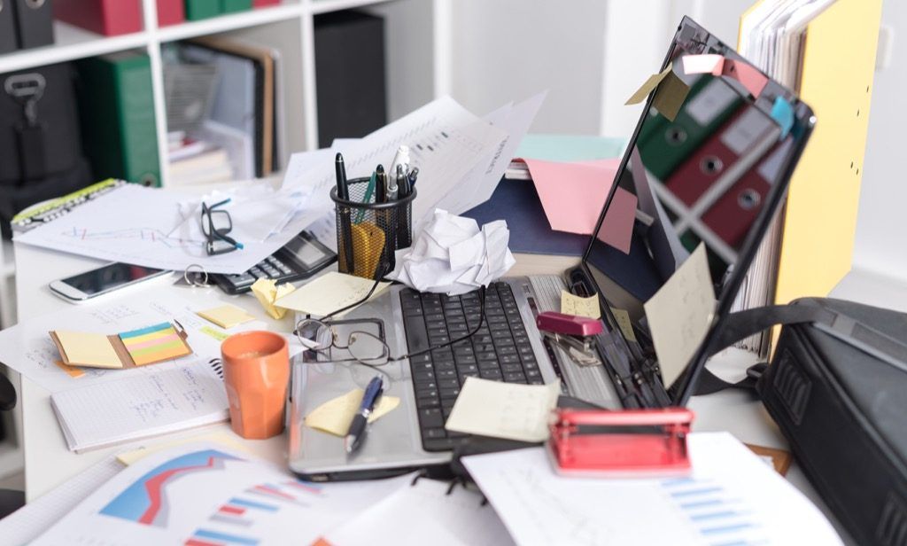 мързелът може да доведе до претрупани работни пространства