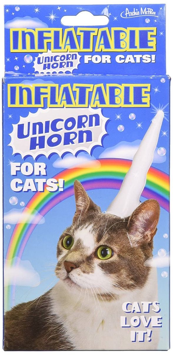 regalo de mordaza de cuerno de unicornio de gato