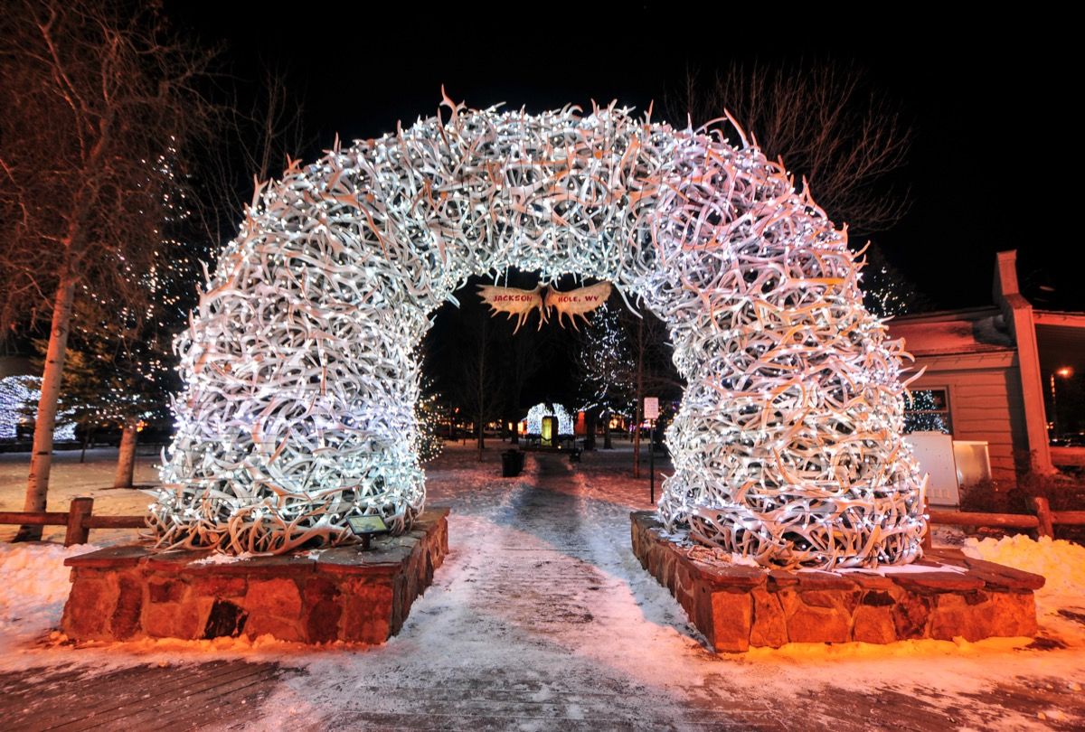 Lok božičnih lučk v Jackson Hole, Wyoming