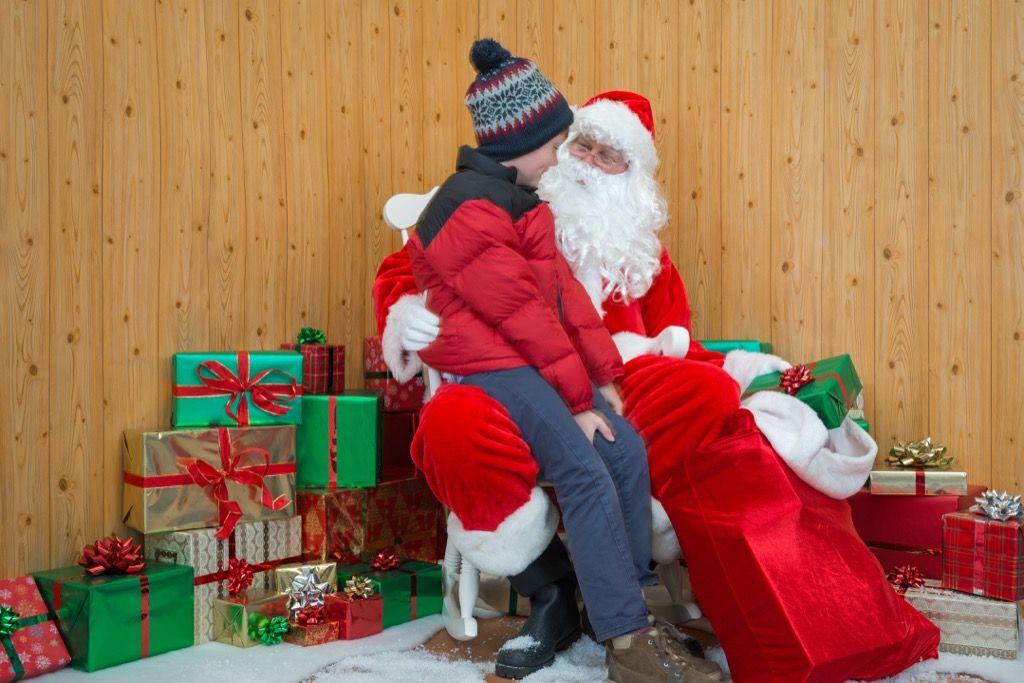 Mall Moș Crăciun și copil, linii de preluare atât de rele încât ar putea să funcționeze