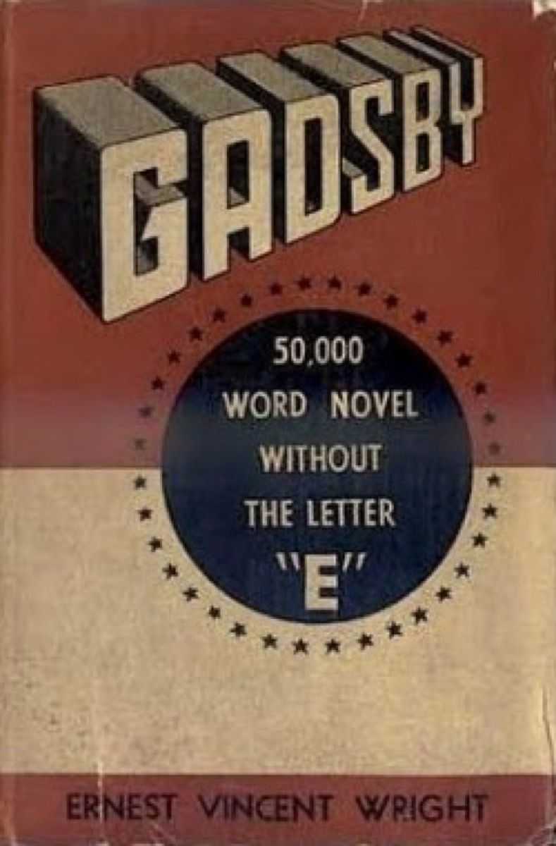 See on raamatu Gadsby: lugu üle 50 000 sõnast ilma kirja kasutamata esikaane kujundus