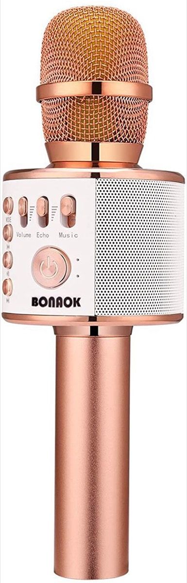 roosakuldne Bluetooth-mikrofon