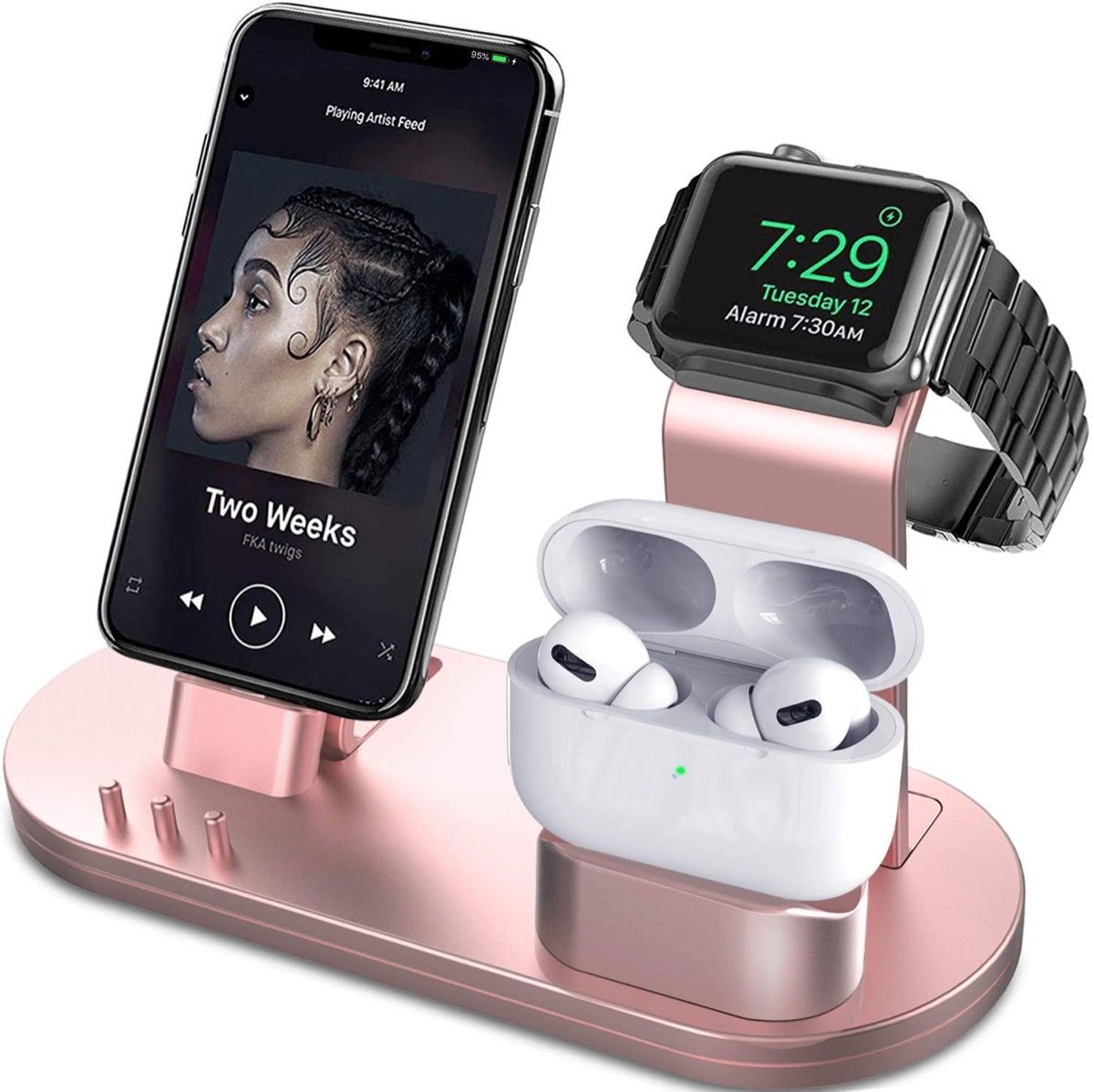 roosakuldsest seadmest koosnev Apple