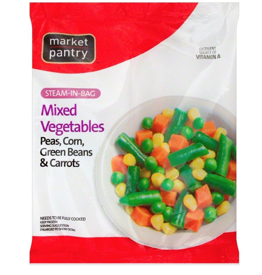 zak met Market Pantry Frozen Vegetables