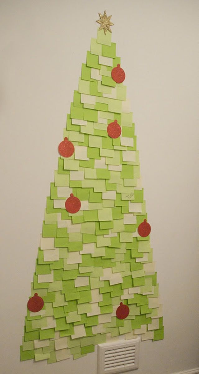 Post-It Note Christmas Tree {Alternatívy vianočného stromčeka}
