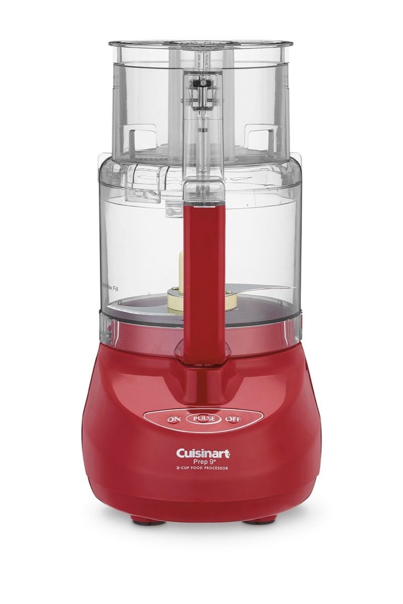прозрачен кухненски робот cuisinart с червена основа