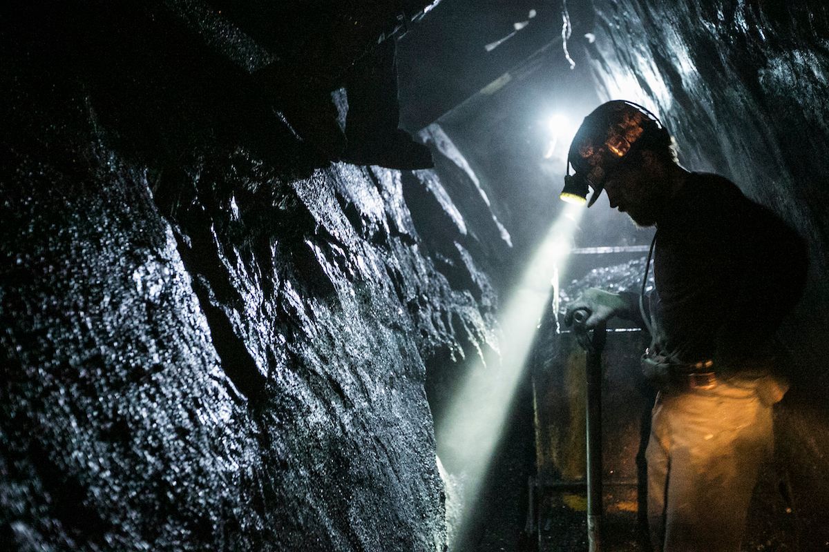 Osobní uhelný důl v Trevortonu v Pensylvánii