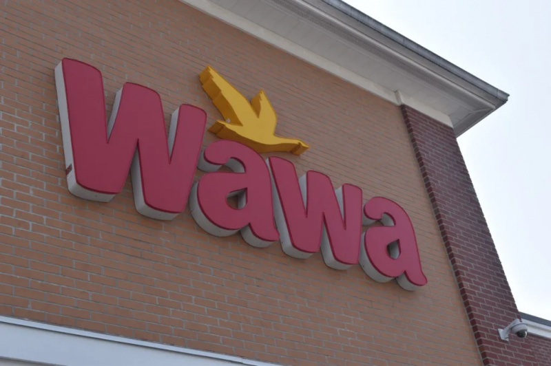   „Wawa“ parduotuvės logotipas ant pastato