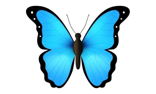   емотикон със синя пеперуда