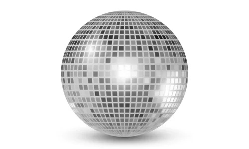   Емоджи сребърна диско топка