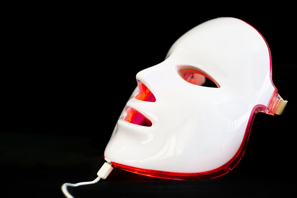 maska ​​za rdečo svetlobo, zdrava koža po 40. letu