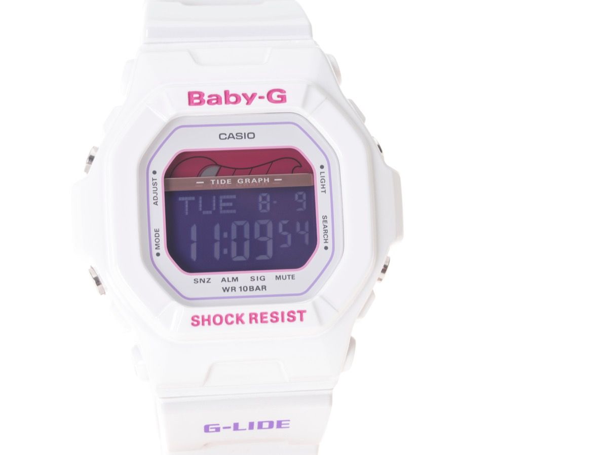 Casio baby g g šoku pulkstenis baltā krāsā, klasisks 90. gadu tendence