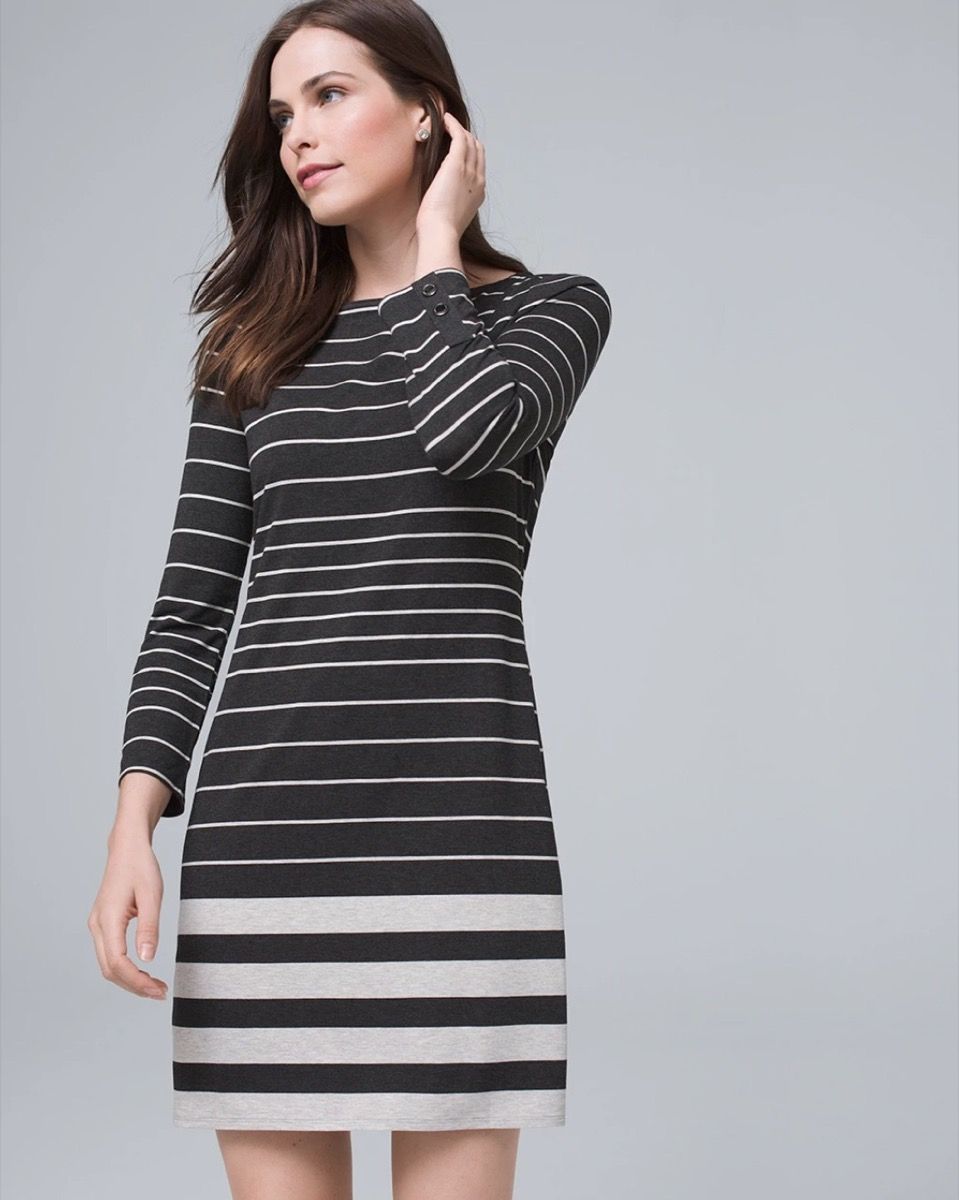 svart og hvit stripete kjole, høstkjoler