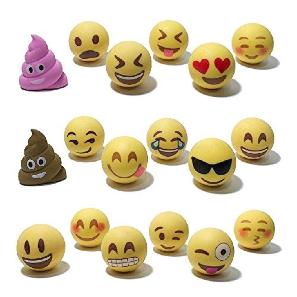 gomas de borrar emoji con tapa de lápiz