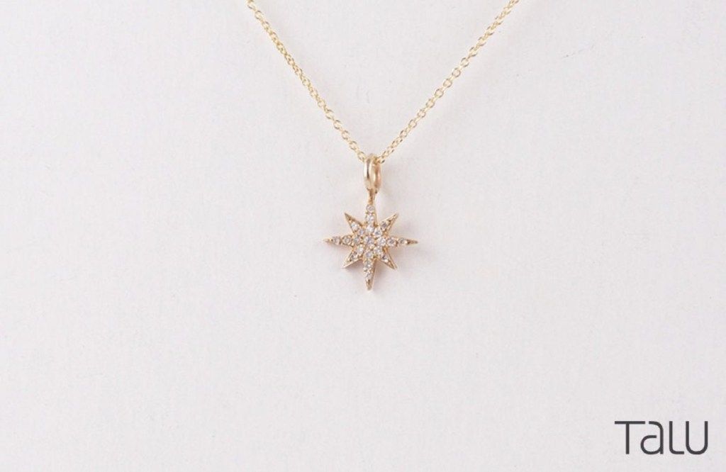 ogrlica s dijamantnom zvijezdom, nakit Etsy