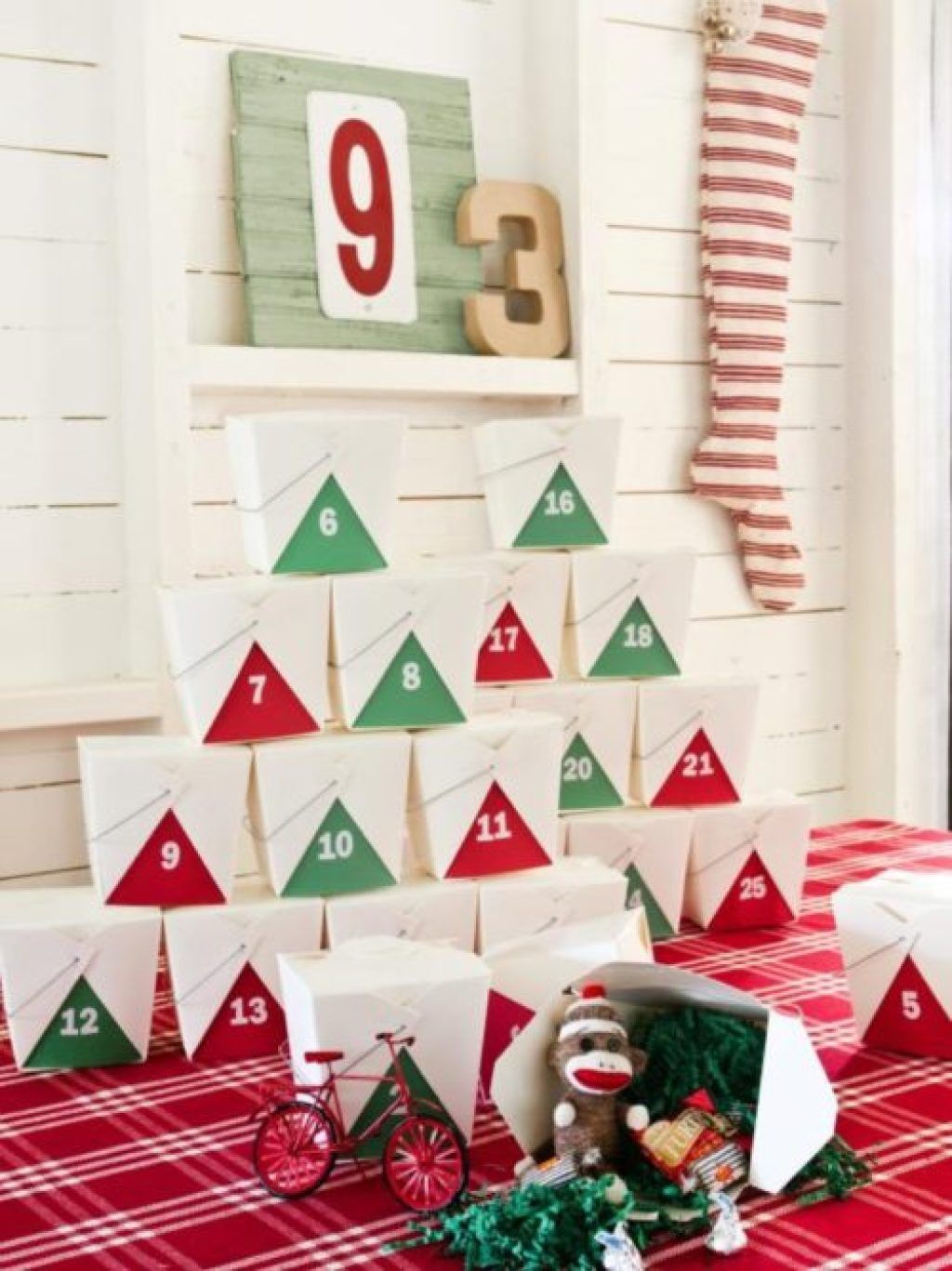 Caixa de menjar per emportar calendari d’advent bricolatge decoracions de Nadal