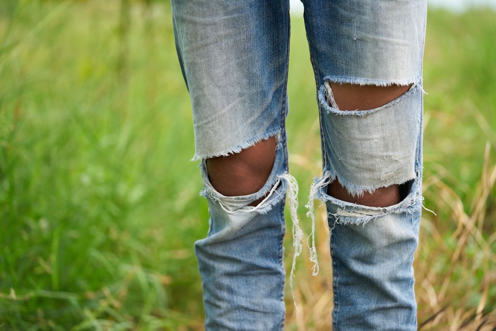 verontruste jeans