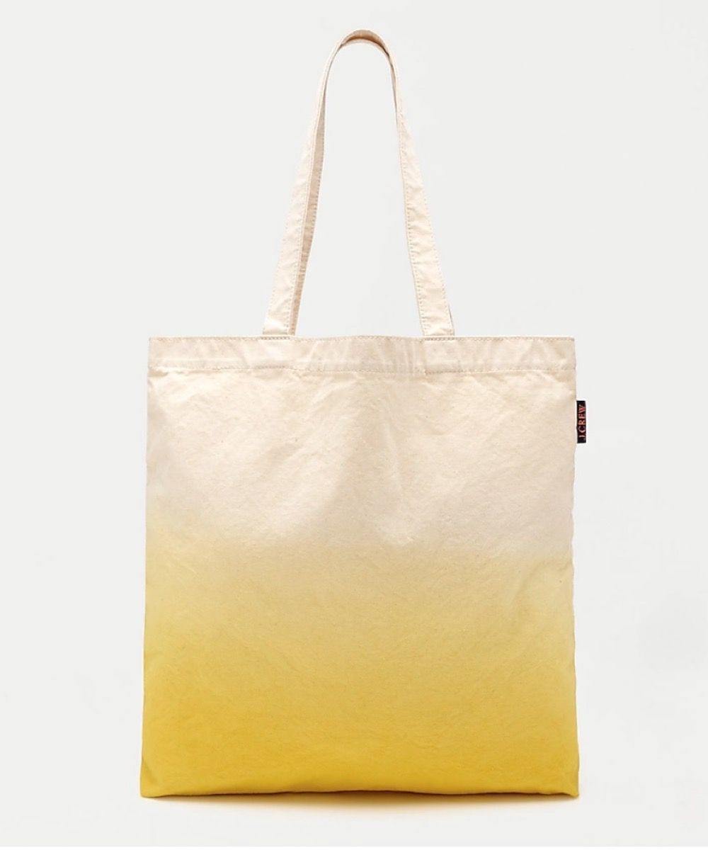 sac cabas jaune et blanc