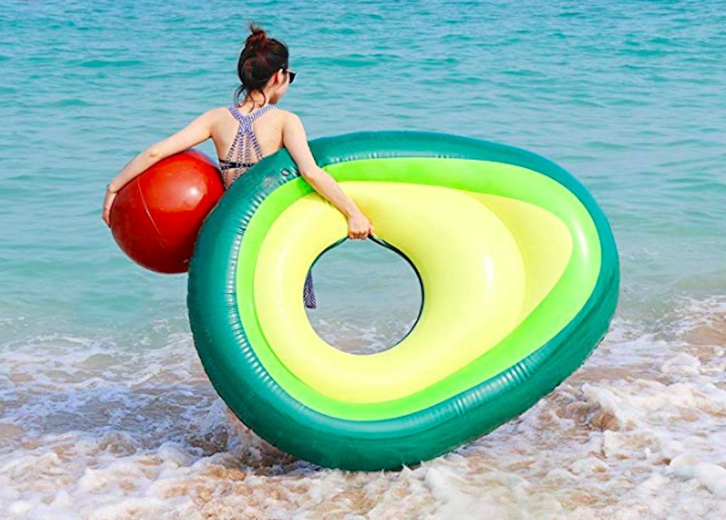 flotador de piscina de aguacate, increíbles compras de verano
