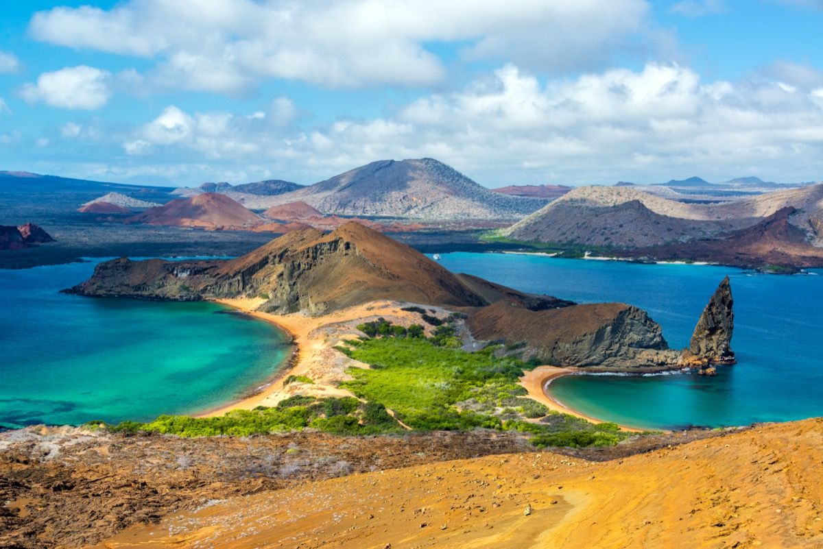 kaksi Bartolome-saaren Galapagos-saaren ecuadorin rantaa