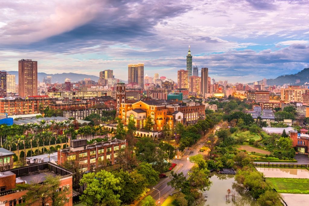 Tajpej, Tajvan a világ legtisztább városai