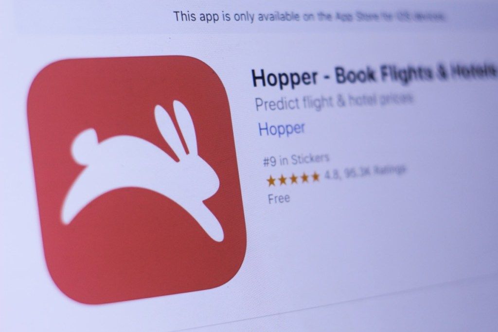 Aplicación Hopper reserva vuelos baratos