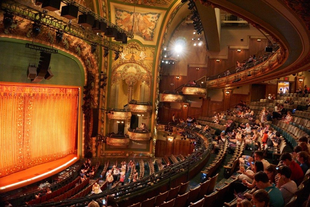 New Amsterdam Theatre en Nueva York en Broadway, donde realizan Aladdin