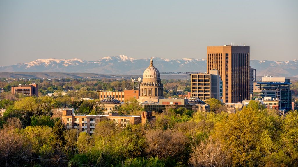 сгради на столицата на столицата на Бойсе Айдахо