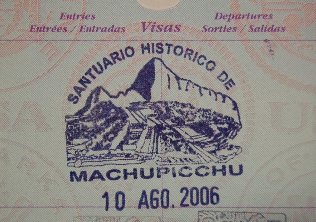 ختم جواز سفر ماتشو بيتشو