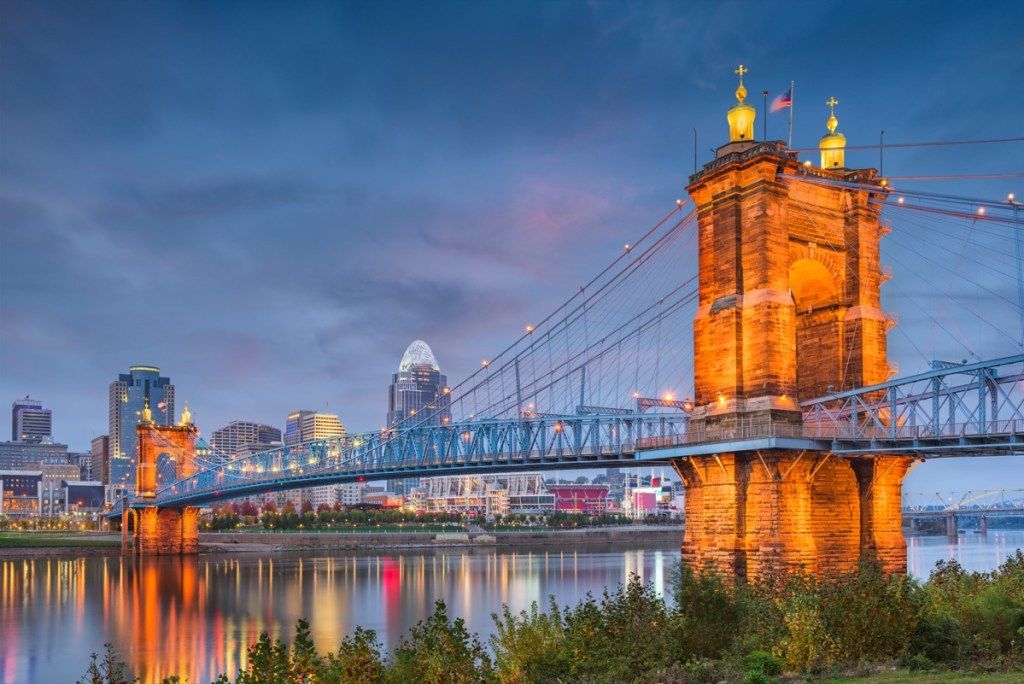 John A Roebling Pont suspendu à Cincinnati Ohio
