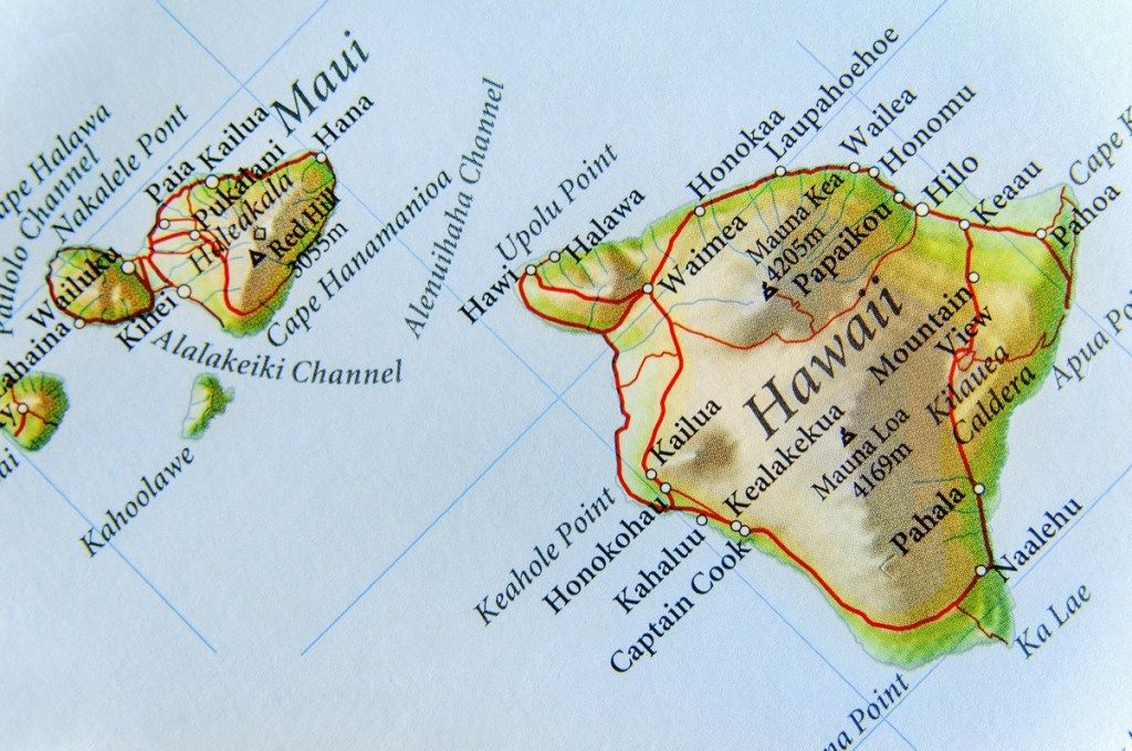 Peta geografis hawaii menyatakan keajaiban alam