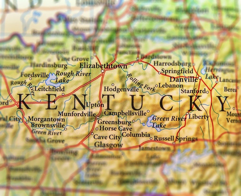 kentucky bản đồ địa lý tiểu bang kỳ quan thiên nhiên