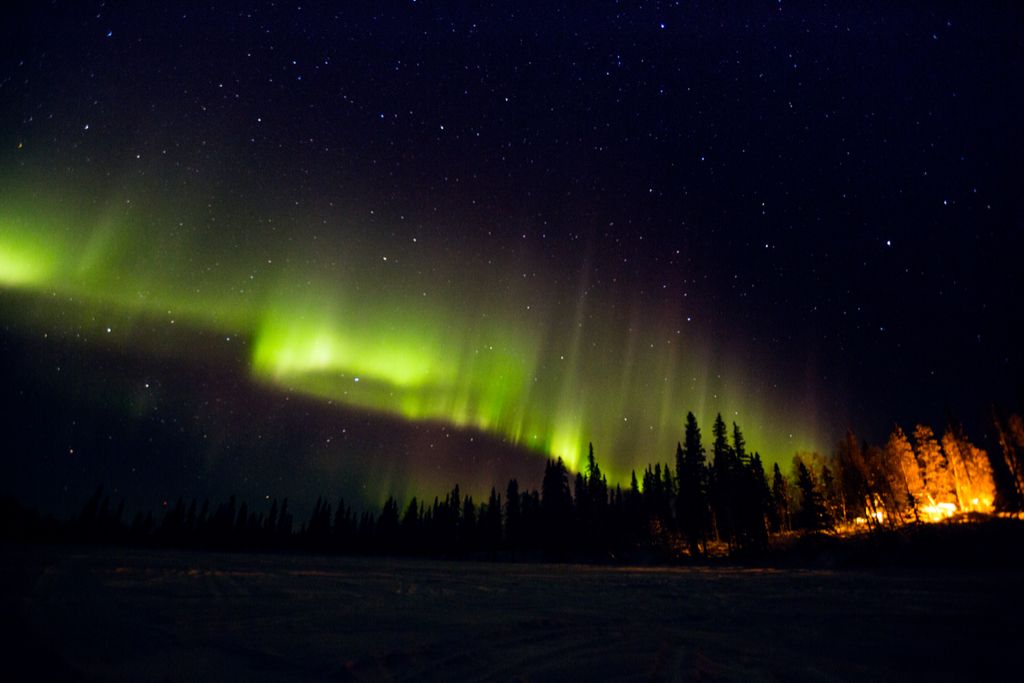 Maravilhas naturais do estado da aurora boreal do Alasca