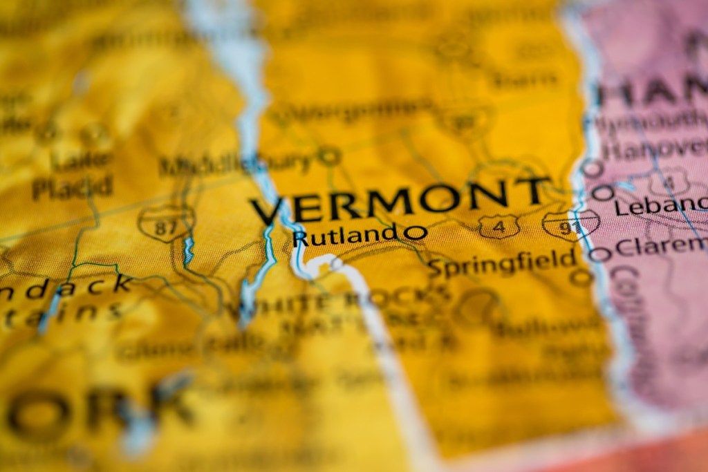Vermont carte géographique état des merveilles naturelles