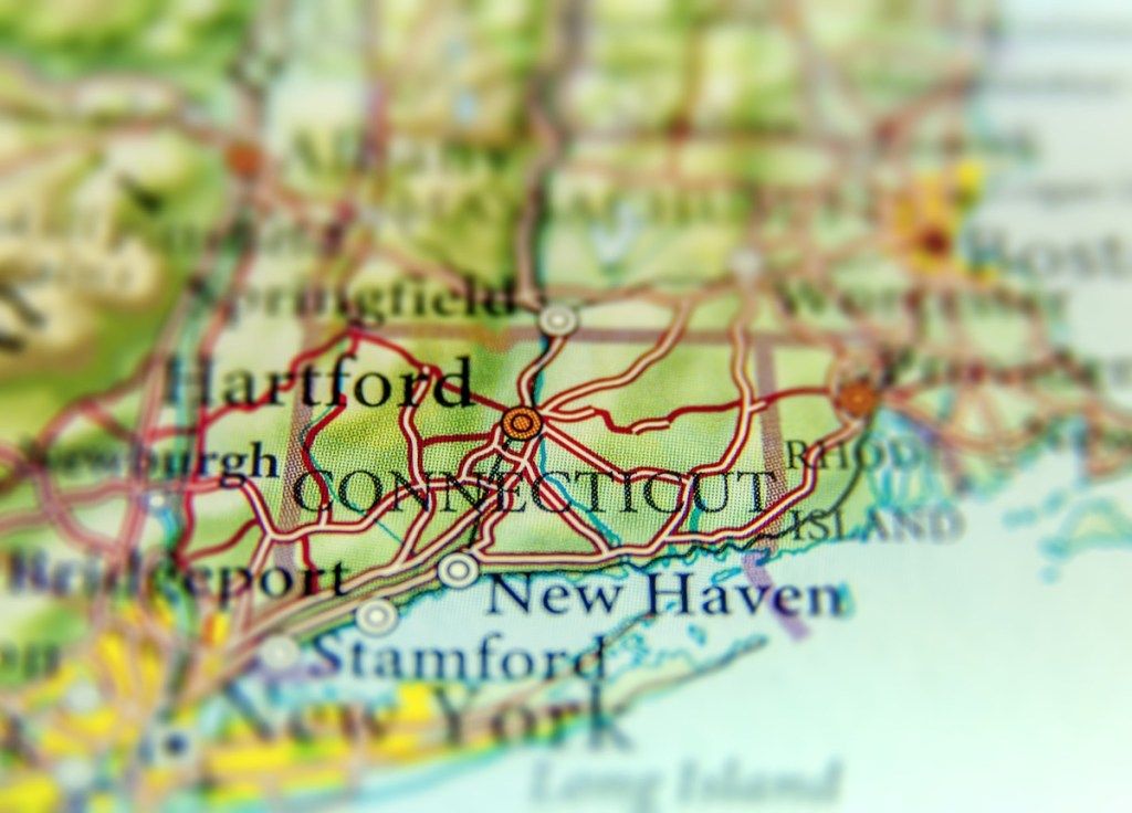 Connecticut geografic hartă stat minuni naturale