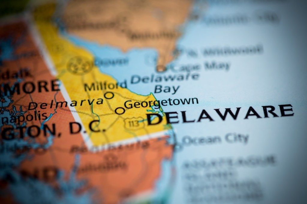 Delaware mapa geográfico estado maravillas naturales