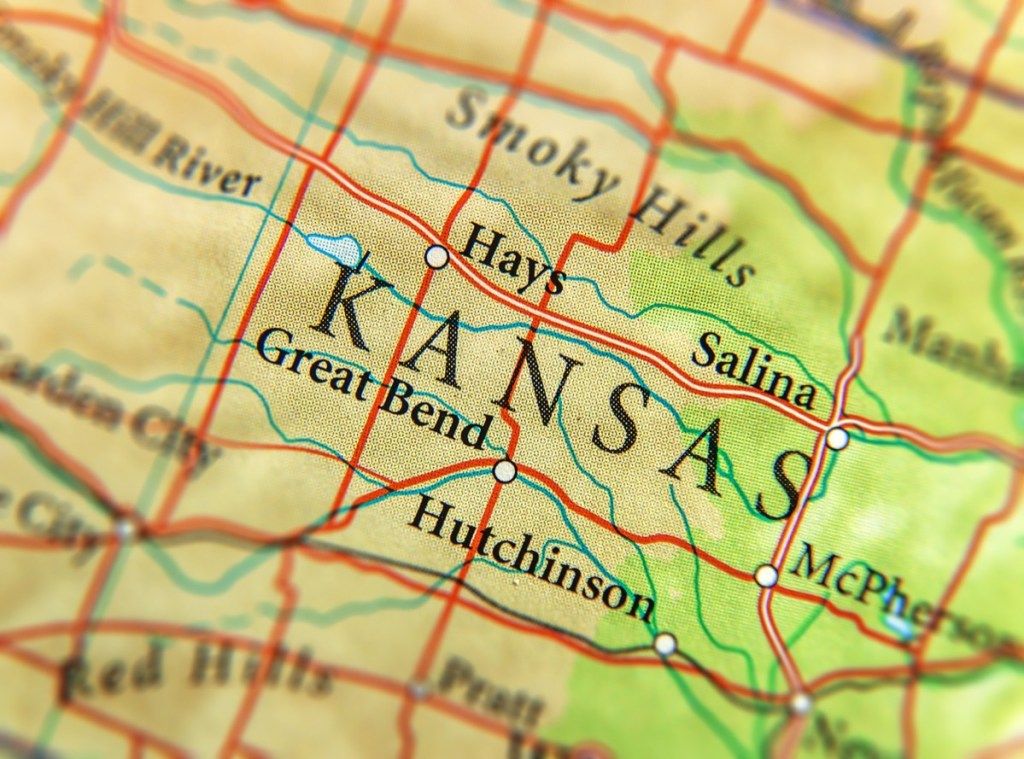 zemljevid države Kansas navaja naravne čudeže