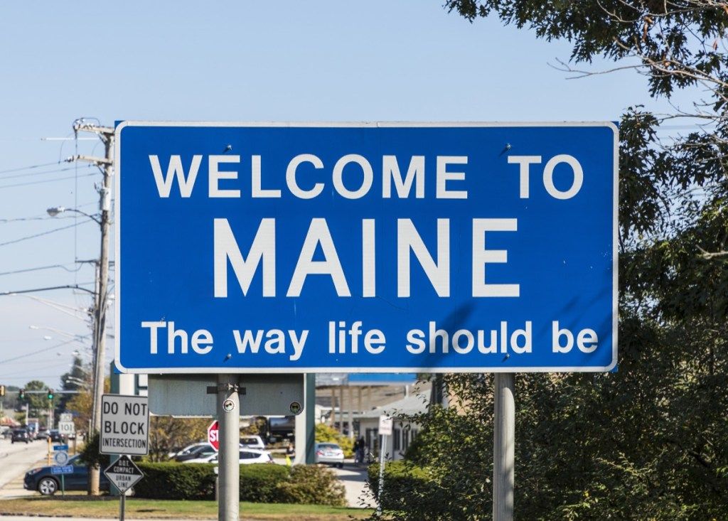 Mainen osavaltion tervetulomerkki, ikoniset osavaltiovalokuvat