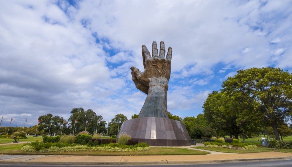 џиновске молитвене руке орални универзитет робертс у оклахоми, иконске државне фотографије