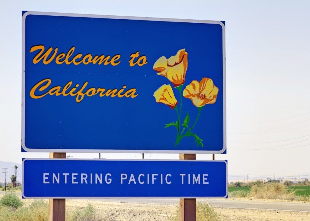 tanda selamat datang negara bagian california, foto negara bagian yang ikonik