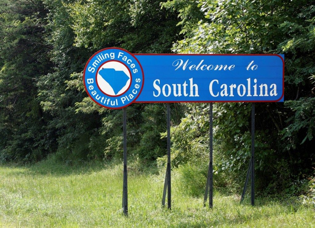 cartello di benvenuto dello stato della carolina del sud, foto iconiche dello stato