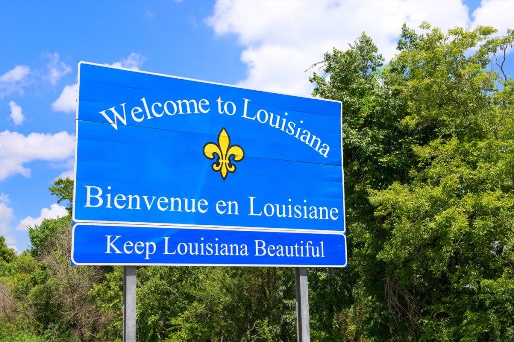 Louisiana štata sagaidīšanas zīme, ikoniskas štata fotogrāfijas
