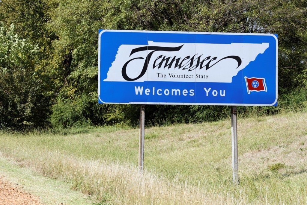 Tennessee State Welcome Sign, ikonische Staatsfotos