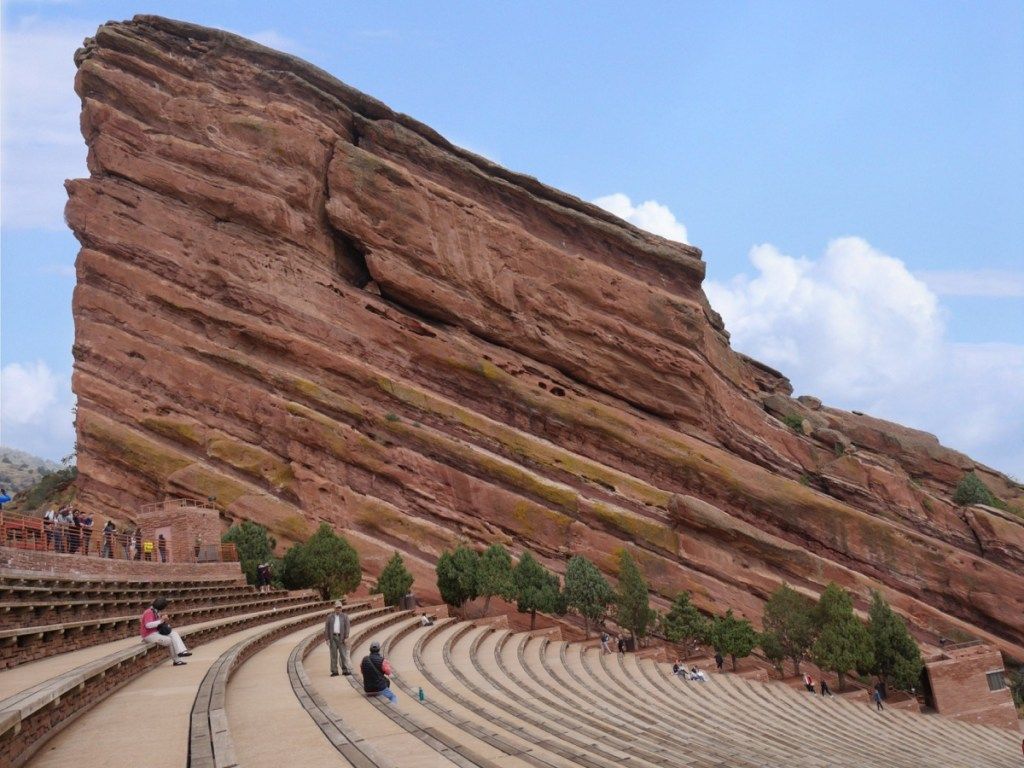 raudonų uolų amfiteatras, koloradas, ikoniškos valstijos nuotraukos