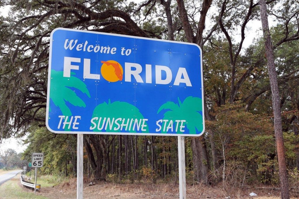 semn de bun venit al statului Florida, fotografii de stat iconice