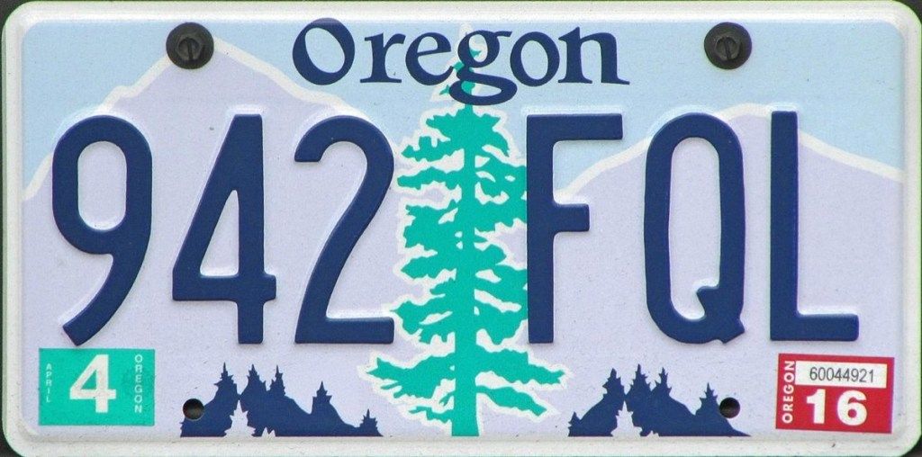 Oregon lisensplate