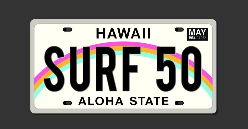 Havaju štata valsts numura zīme