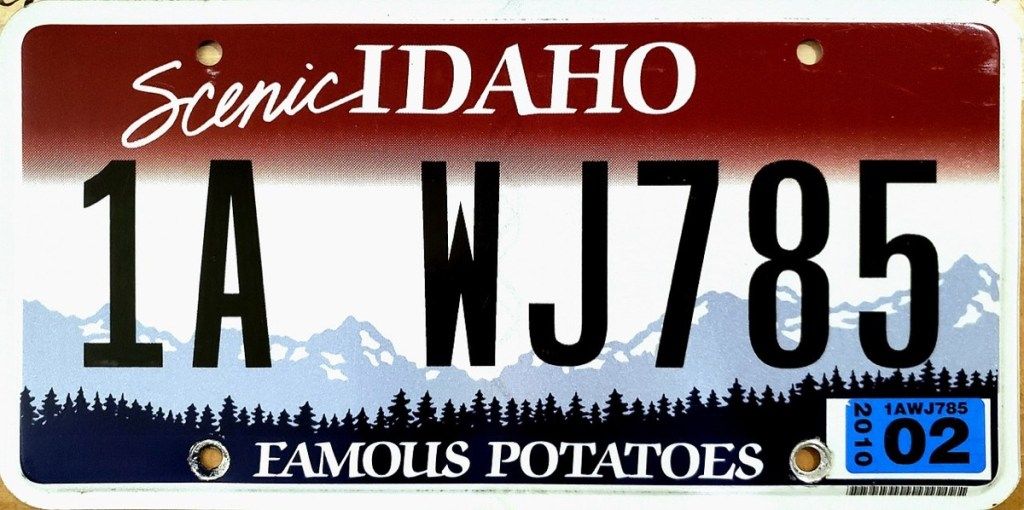 registrska tablica države Idaho